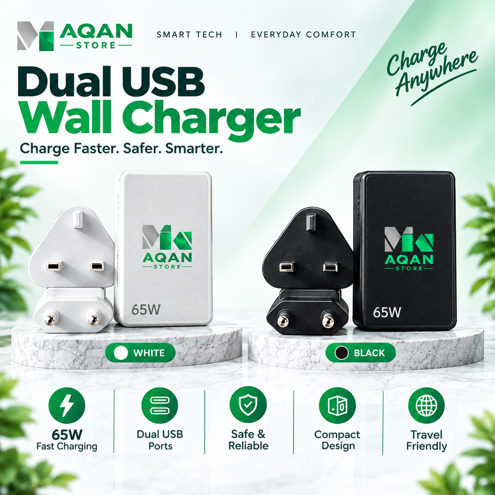AQAAN 65W Dual USB-C Fast Charger